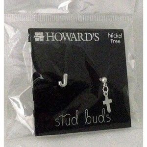 Cross Jewelry Earrings Stud Buds Initial J Pierced Howards Nickel Free Small NEW